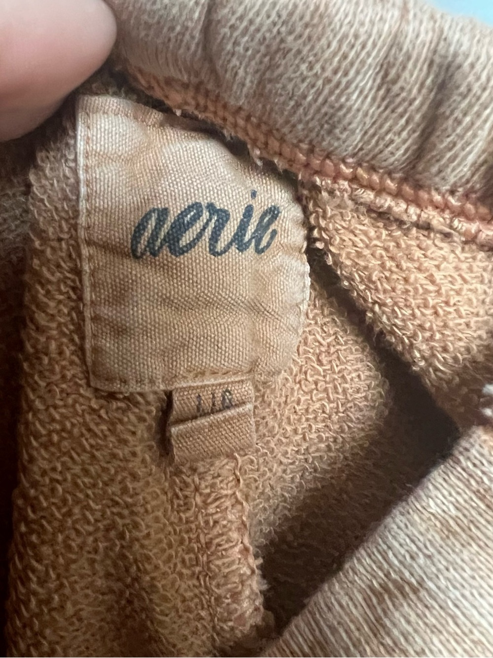 Aerie Tan Terry Cloth Lounge Shorts Drawstring Cozy Boho Size L - Picture 5 of 5